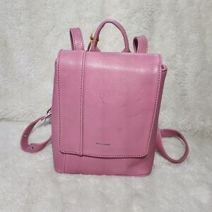 Matt & Nat Deely Med Vegan Leather Small Backpack Pink Berry NWT